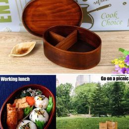 Dinnerware Bento Box Wood Lu Wooden Sushi Tableware Bowl Container Traditional Japanese Lunch Accessories