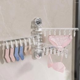 Hangers 1Pc Multi-clip Clothes Hanger 180-degree Rotating Four-pole Wall-mounted Foldable Sock Clip For Home