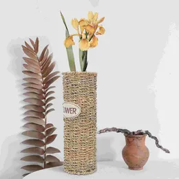 Vases Countryside Style Woven Vase Decorative Creative Rattan Handmade For Flower Art Light House Decorations Home