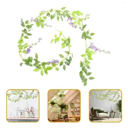 Decorative Flowers Artificial Hanging Vines Simulated Wisteria Strips Chrismas Wreath Decor