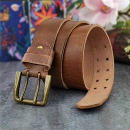 Belts 43MM Double Pin Belt Buckle 125CM-135CM Long Belt Thick Belt Mens Ceinture Mens Denim Jeans Yellow Belt MBT0018N Q240401