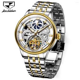 Wristwatches JSDUN 8922 Mechanical Business Watch Gift Round-dial Stainless Steel Watchband