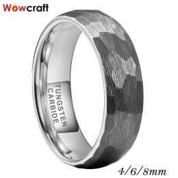 Bands Wowcraft 4mm 6mm 8mm Dropshipping Tungsten Carbide Ring for Men Women Trendy Jewelry Wedding Band Domed Brushed Comfort Fit