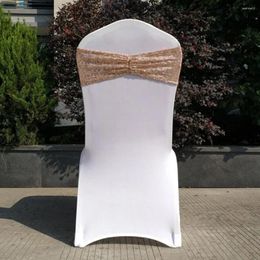 Chair Covers Stylish Decorations Elegant Sequin Bands For Wedding Banquet Party Decor Reusable Long-lasting Folding