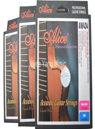 3 Sets Alice AW434L Acoustic Guitar Strings Coated Steel Hexagonal Core Coated 8020 Bronze Wound Proprietary AntiRust Coat9887255