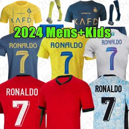 Al Nassr FC Soccer Jerseys RONALDO Retro 2024 Portuguese Jerseys JOAO FELIX RUBEN NEVES EURO CUP PORTUGIESER Portugal Football Shirt national team Men Kids kits