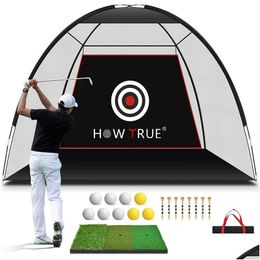 Other Golf Products Aids Net 10X7Ft Practise Nets For Backyard Driving With Mat Hitting Training Indoor Outdoor Use Drop Delivery Spor Dhcj3