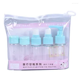 Storage Bottles 7pcs/Set Travel Mini Makeup Cosmetic Face Cream Pot Plastic Transparent Empty Eyeshadow Make Up Container Bottle