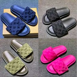 Slipper Designer Slides Women Sandals Pool Pillow Heels Cotton Fabric Straw Casual Slippers for Spring and Autumn Flat Comfort Mules Padded 5513ess