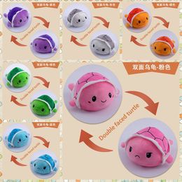 Flipped Little Turtle Plush Toy Double sided Cloth Doll Double sided Turtle Doll Wholesale Festival Gift Free Free Shipping DHL/UPS
