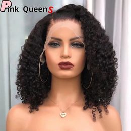 Vordere Spitzenperücke mit natürlichem, vorgeschnittenem Haaransatz und handgebundener, hochauflösender, transparenter Spitze, synthetische Lace-Front-Perücken für Frauen, koreanische Hochtemperaturfaser