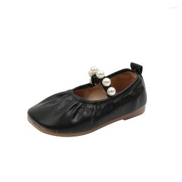 Flat Shoes Girls Sweet Leather Spring Toddler Flats Pearl Casual Kids Baby Princess Zapatos Moccasins 3-6Y Drop Delivery Maternity Dheh7