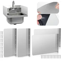 Kitchen Storage 2 Pcs Stainless Steel Side Splash Guard Rustproof Sink Wall Mount Protector Easy To Install