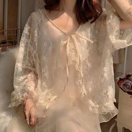 Women's Jackets White Lace Sunscreen Bolero Beach Shrugs For Women Summer Thin Jacket Elegant Party Cape Dress Top Shawls Wraps