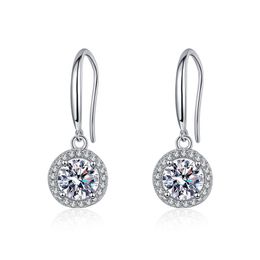 Real D Color Full Moissanite Drop Earrings For Women S925 Sterling Silver Pass Test 0.5ct 1ct Diamond Earrings Wedding Party Fine Jewelry