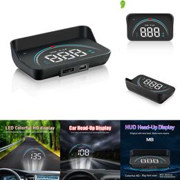 2024 M8 Head Up Display Car Obd2 Overspeed Warning System HUD Windshield Projector Auto Electronic Voltage Alarm For Car