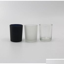 Candle Holders Wholesale Diy Container 50Ml 160Ml Black White Red Matte Transparent Glass Empty Cup Drop Delivery Home Garden Decor Dh8Jj