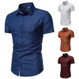 Men's Casual Shirts Great Summer Top Slim Fit Breathable Turn-down Collar Contrast Color Men Buttons