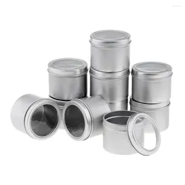 Storage Bottles 10pcs 100ml Empty Cosmetic Pots Lip Container Jar Small Aluminium Tins With Clear Lid