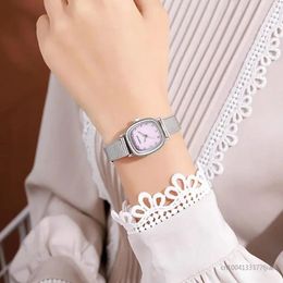 Wristwatches Rhinestone Square Women Watch Dial Mesh Band Quartz Watches Minimalist Ladies Girls Wristwatch Fashion Jewelry Birthday Gift