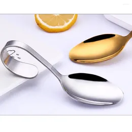 Spoons Curved Handle Spoon Coffee Scoop Appetizer Stainless Steel Tableware Baby Appetizers