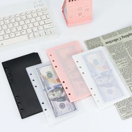A6/A7 Pink Black Binder Pockets Folders For Notebook Divider Page Waterproof PVC Leaf Document Filing Bag