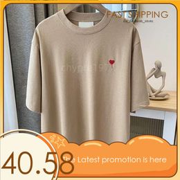 amis shirt Designer T-Shirt Paris Polo Men Women Love Letter T-Shirt Fashion Embroidery Couple Short Sleeve High Street Loose Round Neck Tee 804