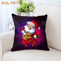 Pillow Christmas Happy Santa Claus Covers 45x45 Cm Xmas Decor Tree Car Cover