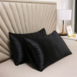 2PCS Pillowcase 100 Silk Pillow Cover Silky Satin Hair Beauty case Comfortable Case Home Decor wholesale 5166CM 240325