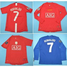 Top 2008 FINAL MOSCOW RONALDO Retro Jerseys Classic Vintage 08 09 SCHOLES VIDIC Soccer Jersey ROONEY Shirts Utd Maillot De Football Jerseey