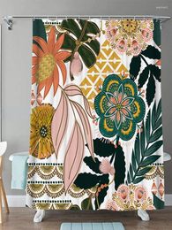 Shower Curtains Bohemian Floral Print Curtain Scandinavian Style Children's Bathroom Kitchen Waterproof Banheiro