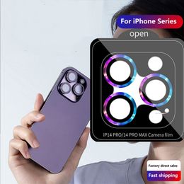 New Eagle Eye Colorful Camera Lens Screen Protector Film For iPhone 14 15 Pro Max Tempered Glass 11 12 13 Mini Camera Case