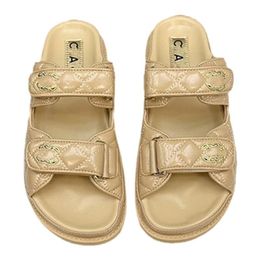 designer Sandals Slippers Women summer luxury channel sandals shoes High-quality Fashion slippers quilted Women front strap beach sliders summer shoes 35-42 a10