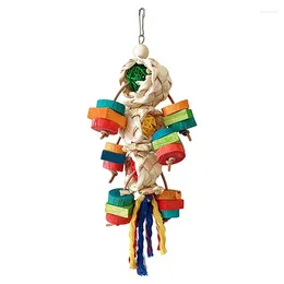 Other Bird Supplies Natural Wood Colorful Cockatoo Chew Toys For Parrots Multifunctional Decorative Hangable Conure Accessories Parakeet