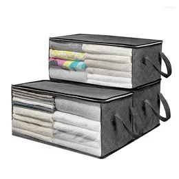 Storage Bags Clothes Bins Under Bed Containers With Reinforced Zipper/Handles Clear Window Stackable Large Capacity
