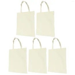 Storage Bags 5 Pcs Sublimation Canvas Reticule Shopping All DIY Sacks Goody Casual Shoulder