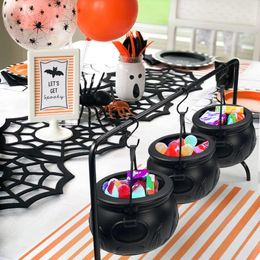 Party Decoration Set Of 3 Witches Cauldron Serving Bowls On Rack Hocus Pocus Candy Bucket For Halloween Home Kitchen