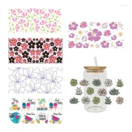 Window Stickers 3D UV DTF Transfers 16oz Cup Wraps Flowers Holidays Printed For DIY Glass Ceramic Metal Leather Etc. D5544