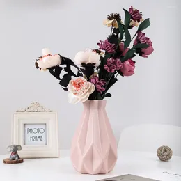 Party Decoration Modern Flower Vase Pink Blue White Plastic Pot For Living Room Table Ornaments Supply