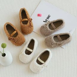 Slip-On-Schuhe für Mädchen, Kinder, Samt, pelzig, für Kleinkinder, Mädchen, niedliche Fliege, Prinzessin, Urlaub, Party, schöne Kinderschuhe 0203 240321