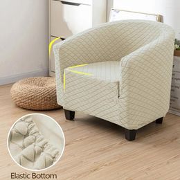 Chair Covers Club Cover Stretch Tub Slipcover Solid Color Sofa Plaid Jacquard Couch For Study Bar Counter Living Room