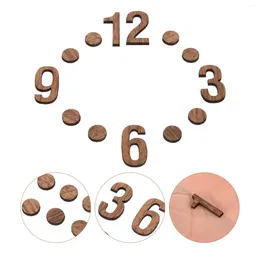 Wall Clocks Clock Numerals Parts Numbers Kit Dot DIY Wood Replacement Supplies Wooden