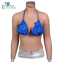 Breast Pad D CUP Realistic Silicone Breast Forms No Oil Half Body Fake Boobs With Sleeves for Crossdresser Shemale Drag Queen Crossdressing 240330