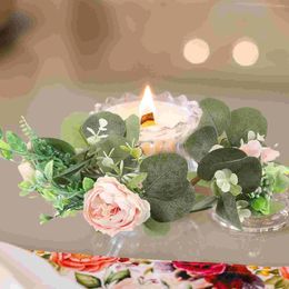 Decorative Flowers Ring Wreaths Artificial Plant Wreath Wedding Party Greenery Pendant