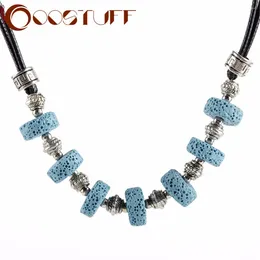 Pendant Necklaces Korean Fashion Lava Stone Beads Goth Necklace Nature Handmade Jewellery For Women Suspension Trending Product In