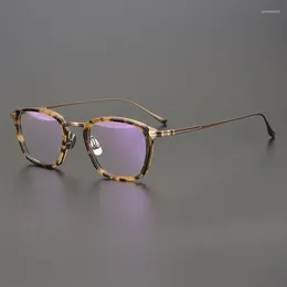 Sunglasses Frames Brand Japanese Acetate Titanium Glasses Frame Men Women Exquisite Eyeglasses Retro Round Spectacles