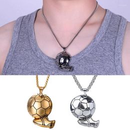 Pendant Necklaces For Creative Sport Necklace Soccer Football Clavicle Chain Jewelry Unisex Durable Stainless Steel C Y08E