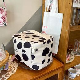 Storage Bags 1PCS Korean Cow Pattern Toiletry Travel Organizer Women Makeup Bag Portable Cosmetic Case Home Outdoor Pouch