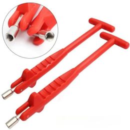 Car Tire Valve Stem Puller Tube Metal Tire Repair Tools Red Plastic Metal Car Puller Wheel Tire Remover Installer Changer Tool