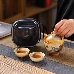 Teaware Sets Travel Tea Set Express Cup Portable Small Carry On Bag Outdoor Pot